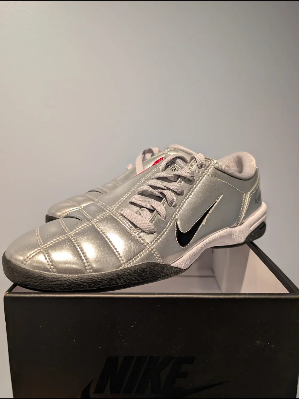 Nike Silver Sneakers with Red '90' Patch